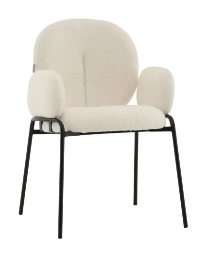 УТ000041634 Стул с подлокотниками Моллек букле молочный Stool Group арт.УТ000041634