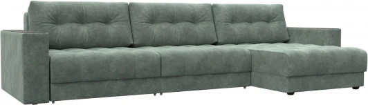 128302 Диван угловой с декором Лига-049 НПБ Лонг Лига Диванов (Велюр) арт.128302