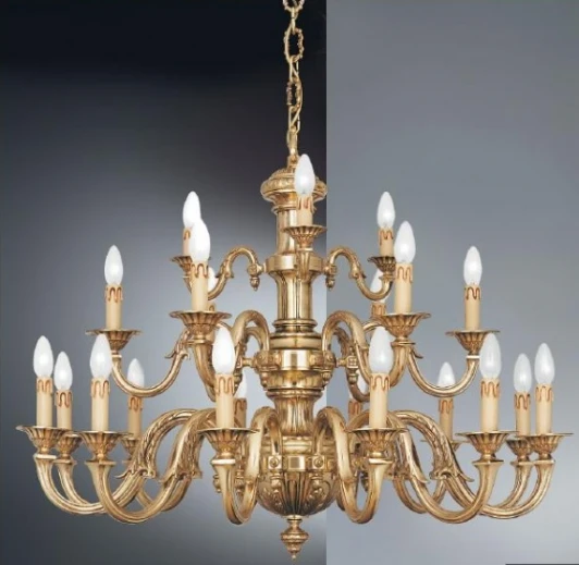 3460/12+6+3 Подвесная большая люстра Nervilamp 3460 3460/12+6+3 (220V, на цепи, подсвечник, свеча)