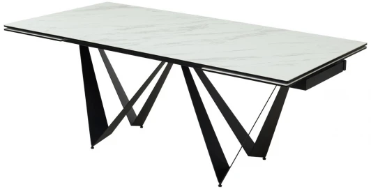 DECDF164TKL99BLK200 Стол RIETI 200 KL-99 Белый мрамор матовый, итальянская керамика / черный каркас