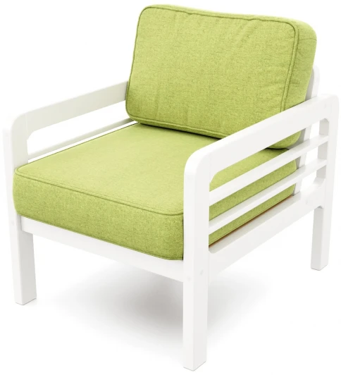 21985 Кресло Arsko Бергер беленый дуб рогожка зеленая