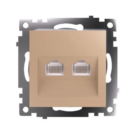 50009 Розетка Ethernet RJ-45 двойная (золото) Stekker Катрин 50009