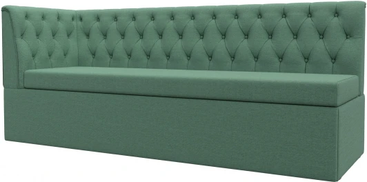 123179L Диван кухонный Маркиз с углом слева (Зеленый/Рогожка) Лига Диванов арт.123179L