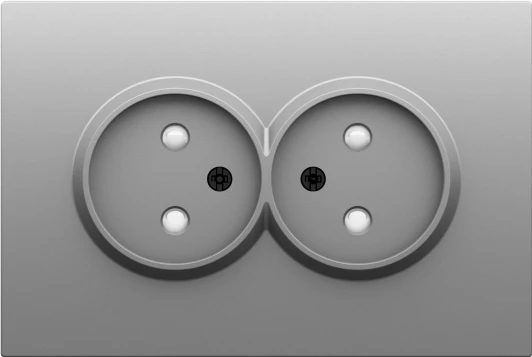 DS22659 Накладка для розетки 2-й без заземления, со шторками 16A 250 В~, серый графит Donel S08 DS22659