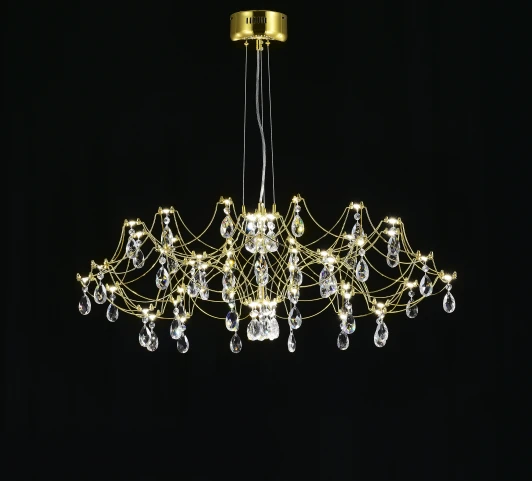 MR2662-60P-50AD Подвесная люстра светодиодная с пультом и хрустальными подвесками Asfour MyFar Ersilia MR2662-60P-50AD