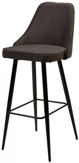 461MC05089 Барный стул NEPAL-BAR ГРАФИТ #14, велюр/ черный каркас (H=78cm) M-City 461MC05089