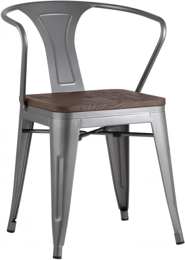 УТ000001861 Стул Stool Group TOLIX ARM WOOD с подлокотниками серебристый УТ000001861