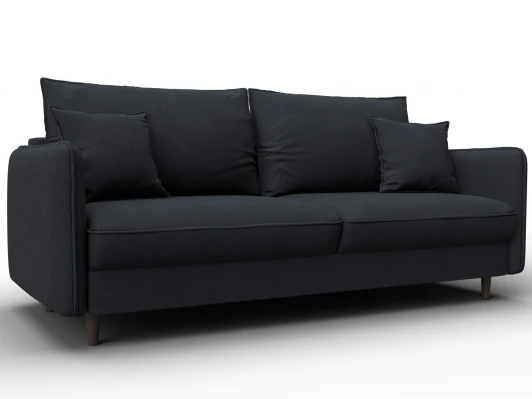 129616 Диван прямой Лига-064 НПБ (ДСП/Дерево/Замша/Темно-серый) Лига Диванов 129616