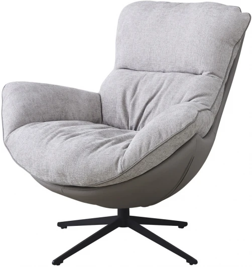 FR 1013 Кресло HUG светло-серый, экокожа, шенилл Bradexhome арт.FR 1013