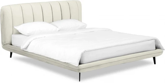 583351 Кровать Amsterdam 1800 ОГОГО (арт.583351), (Велюр/Белый)