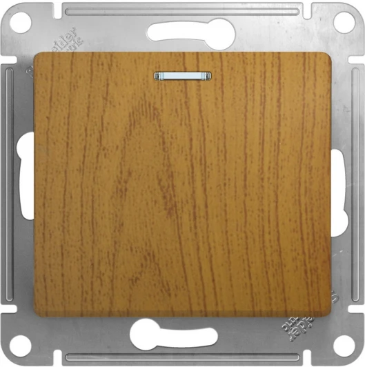 GSL000563 Выключатель встраиваемый одноклавишный с подсветкой (дуб) Systeme Electric Glossa GSL000563