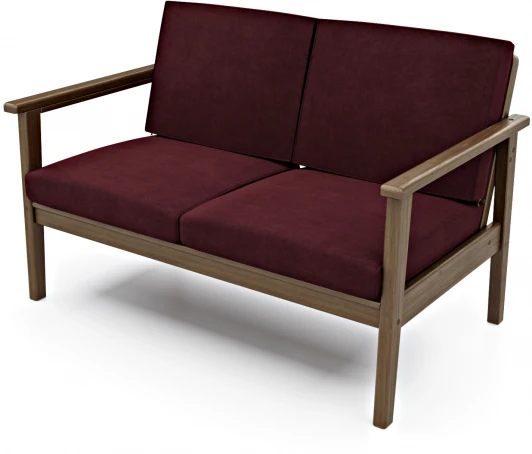 211042 Диван Arsko прямой Лориан М орех велюр бордовый