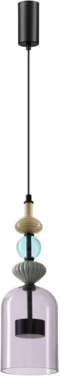 5046/12LA Подвесной светильник каскадный Odeon Light Palleta 5046/12LA черный/фиолетовый/металл/стекло/керамика LED 12W 4000К 1400Лм (220V, на проводе)