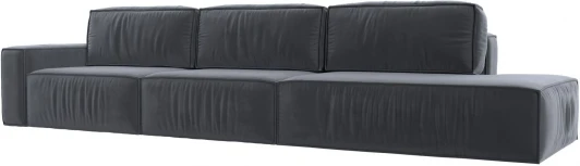 121743L Диван прямой Прага Модерн Лонг подлокотник слева (Серый/Велюр) Лига Диванов арт.121743L