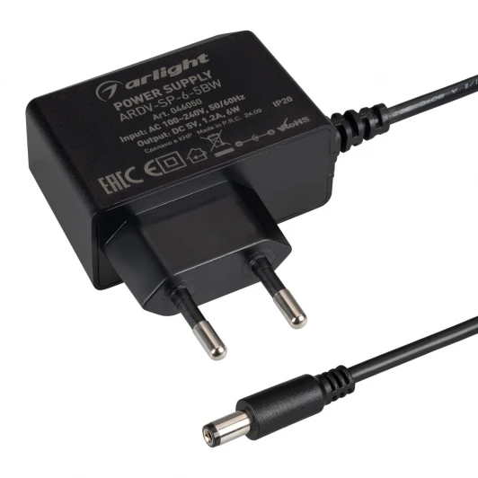 046050 Блок питания ARDV-SP-6-5BW (5V, 1.2A, 6W) (Arlight, Адаптер, 5 лет) 046050