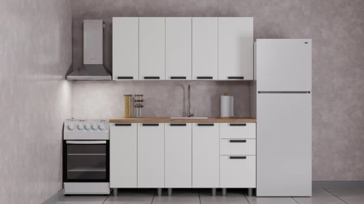 00-00232029 ГК Аленушка 1,6м Лаванда Молочный/Молочный,черный (без столешницы)