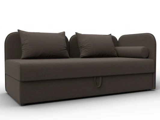 132526 Тахта Лига-094 НПБ (ДСП,ЛДСП,Фанера/Пластик/Рогожка/Коричневый) Лига Диванов 132526