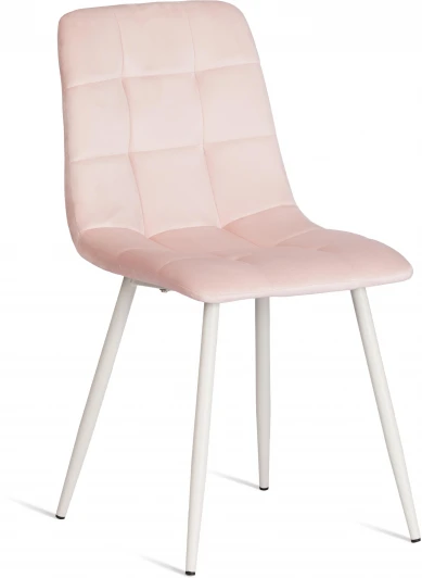 21429 Стул CHILLY (mod. 7094-1) / 1 шт. в упаковке (Вельвет,Металл /Розовый,Белый)