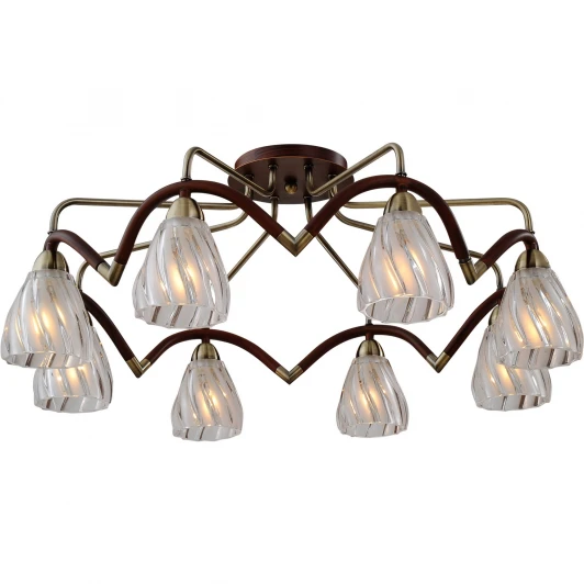 407-08-53ABW antique brass + walnut Потолочная люстра N-Light 407 407-08-53ABW antique brass + walnut