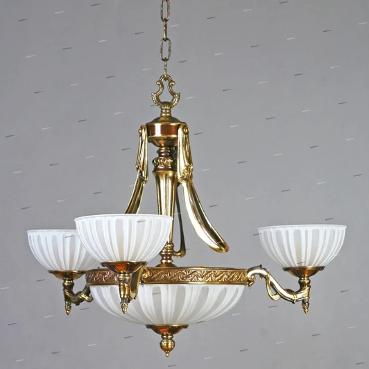 02228/3 PB Люстра подвесная Ambiente by Brizzi Navarra, 6 ламп, бронза с белым