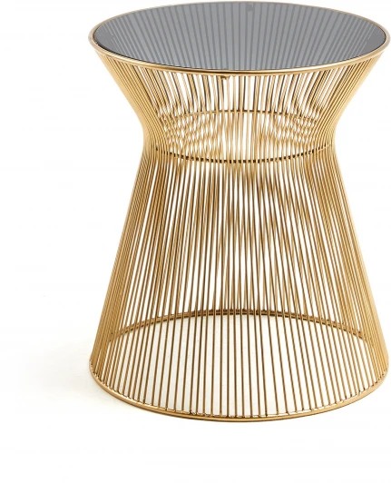 068313 Журнальный стол La Forma (ex Julia Grup) Jolene (Золотой,Прозрачный/ Стекло,Железо,Металл)