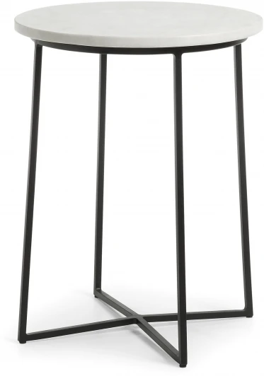 047840 Журнальный стол La Forma (ex Julia Grup) Bryson b (Белый,Черный,Серый/ Металл,Мрамор,Сталь)