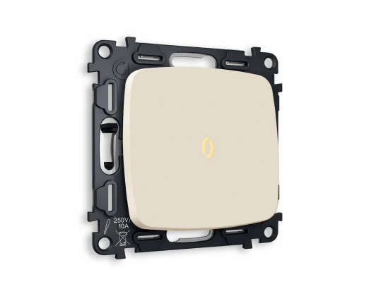 MO322010 Комплект механизма Ambrella Volt 1-клавишного выключателя с подсветкой 3200K OMEGA MO322010 Бежевый матовый QUANT