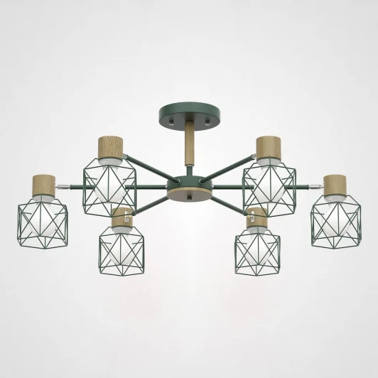 CORF-B01 Потолочная люстра на штанге Corf B3 Green 6 Lamps ImperiumLoft Corf-B01 (189484-26) (220V)