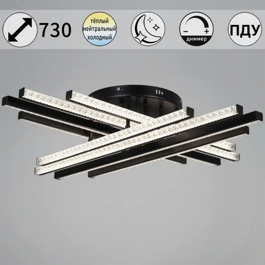 67090-0.3-08 BK Потолочная люстра светодиодная на штанге с пультом Reluce 67090-0.3-08 BK