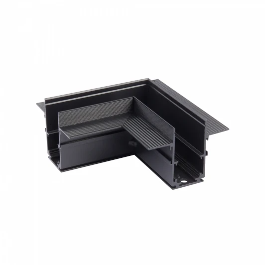 VT0200028-01 Коннектор угловой горизонтальный 20 мм магнитный 100*100 для шинопровода скрытой установки, черный Vitaluce VT0200028-01