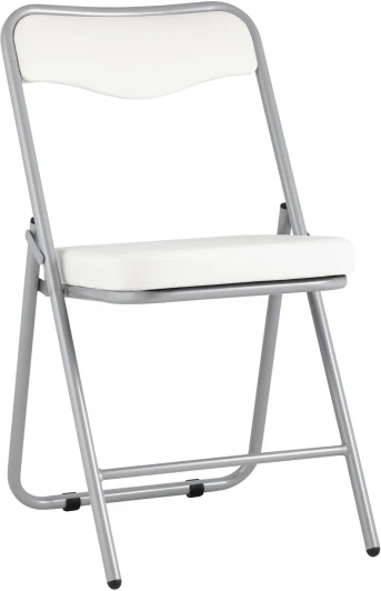 УТ000035363 Складной стул Джонни экокожа белый каркас металлик Stool Group УТ000035363
