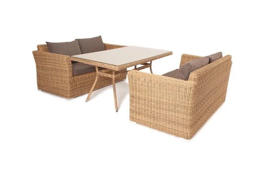 MS22T-3-SET Обеденная группа плетеная из ротанга, цвет соломенный 4SIS Мокко MS22T-3-SET