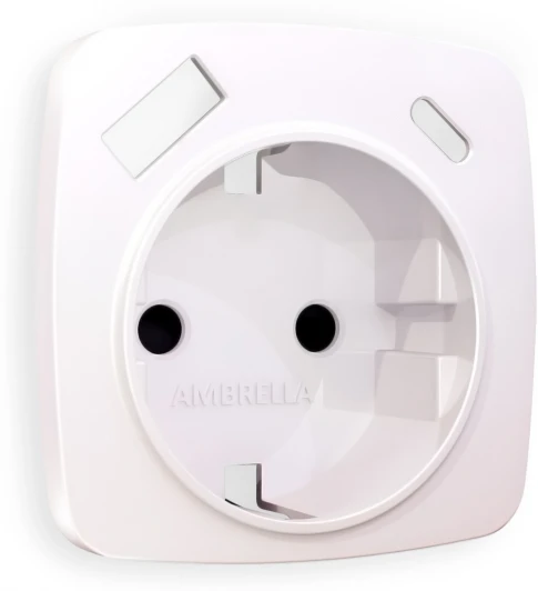OP2100 Лицевая панель Ambrella Volt OMEGA (Жемчуг) для электрической розетки с заземлением со шторками 2USB A+C QUANT OP2100
