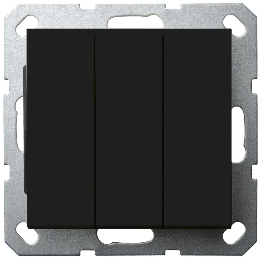 G3031PB Выключатель трехклавишный (черный матовый) Jasmart G-Classic G3031PB