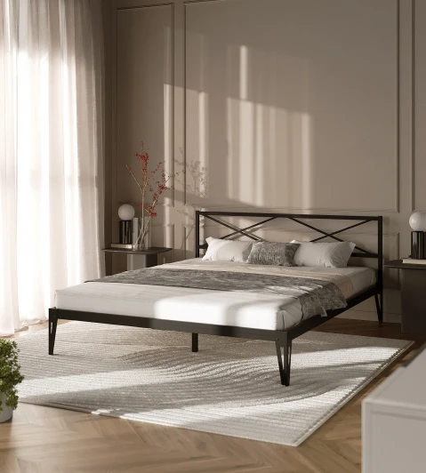 102176 Кровать КМД 37 140 черный Форвард Тея 102176