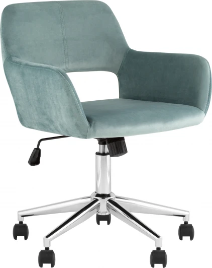 УТ000039077 Кресло офисное ROSS велюр серо-зеленый Stool Group (арт.УТ000039077)
