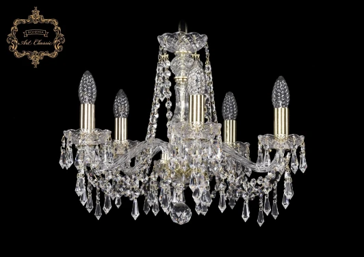 11.23.5.165.Gd.Dr Подвесная люстра Art Classic 11.23 11.23.5.165.Gd.Dr (220V, хрусталь, на цепи, подсвечник, свеча)
