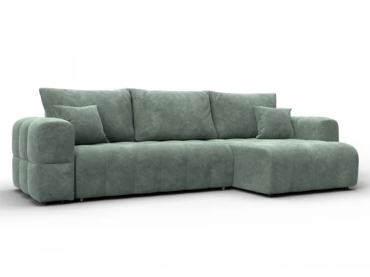 136524 Диван угловой Лига-110 НПБ угол универсальный (ДВП,ДСП,ЛДСП,Брус,Фанера,Велюр/Зеленый) Лига Диванов 136524