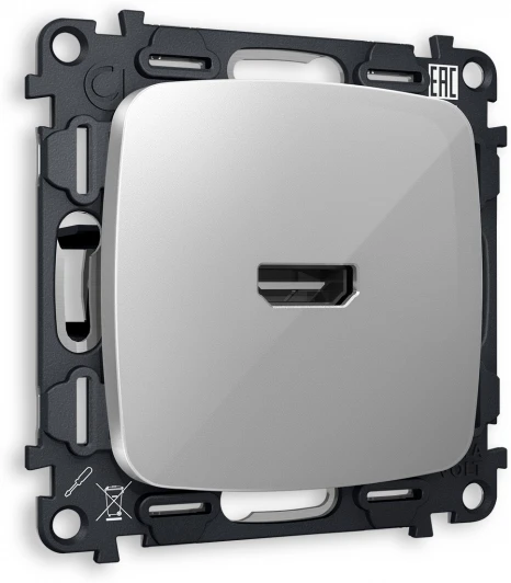 MO414010 Комплект механизма Ambrella Volt розетки HDMI 2.0 OMEGA MO414010 Серебро глянец 40V/500mA 2.0GHz 5-18Gbit/s QUANT