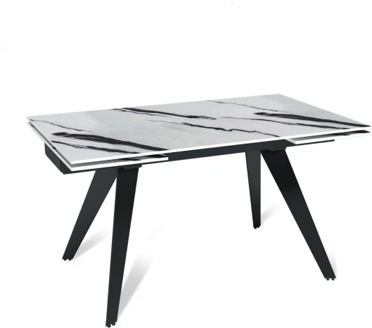 50951000001295 Стол раскладной Rhein (140+40+40), керамика глянцевая Panda White Top Concept арт.22736