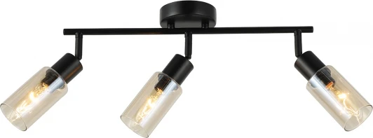 10172/3A Amber Настенно-потолочный спот на штанге Escada Sector 10172/3A Amber 3x40Вт E14, металл/стекло, черный/янтарный (220V)