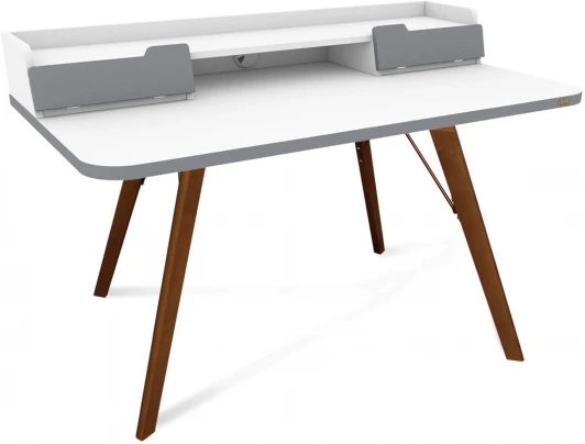 2726442503 Стол рабочий Sheffilton SHT-TU9-2/TT31 120/65 ЛДСП темный орех/белый шагрень/серый