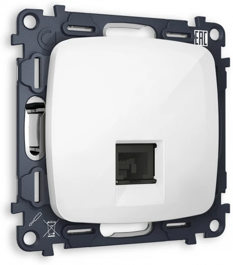 MO112010 Розетка Ethernet RJ-45 (белый глянец) Ambrella Volt QUANT MO112010