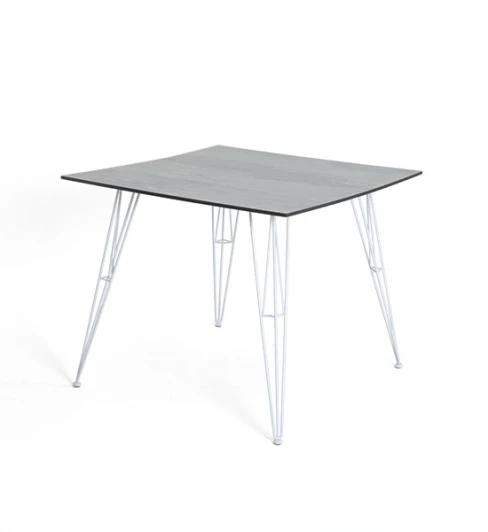 RC404-90-90-SHT-TU10 Обеденный стол из HPL квадратный 90х90см, цвет светло-серый 4SIS Руссо RC404-90-90-SHT-TU10