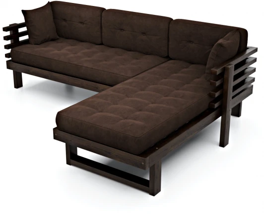 20826 Диван Arsko Стоун Угловой венге шоколадный велюр