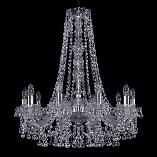 1409/10/240 Ni Подвесная люстра Bohemia 1409 1409/10/240/Ni (220V, хрусталь, на цепи, подсвечник, свеча)