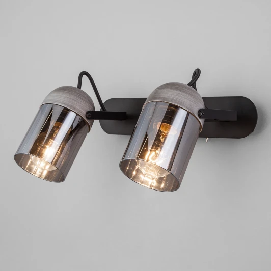 20122/2 черный / серый Спот Eurosvet Mars 20122/2 черный/тертый серый