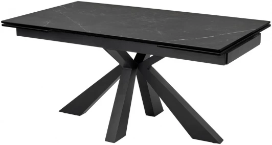 DECDF189TKL135BLCK Обеденный стол M-City ALEZIO 160 KL-135 Темно-серый мрамор матовый, итальянская керамика/ BLACK
