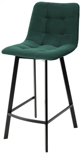461MC04312 Полубарный стул CHILLI-QB SQUARE зеленый #19, велюр / черный каркас (H=66cm)