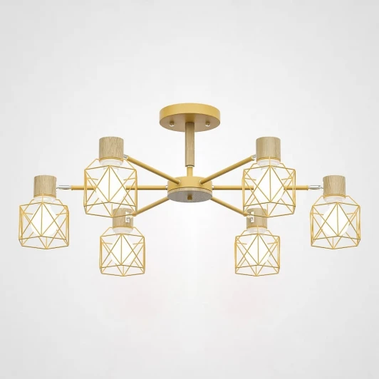 CORF-B01 Потолочная люстра на штанге Corf B3 Yellow 6 Lamps ImperiumLoft Corf-B01 (192773-26) (220V)